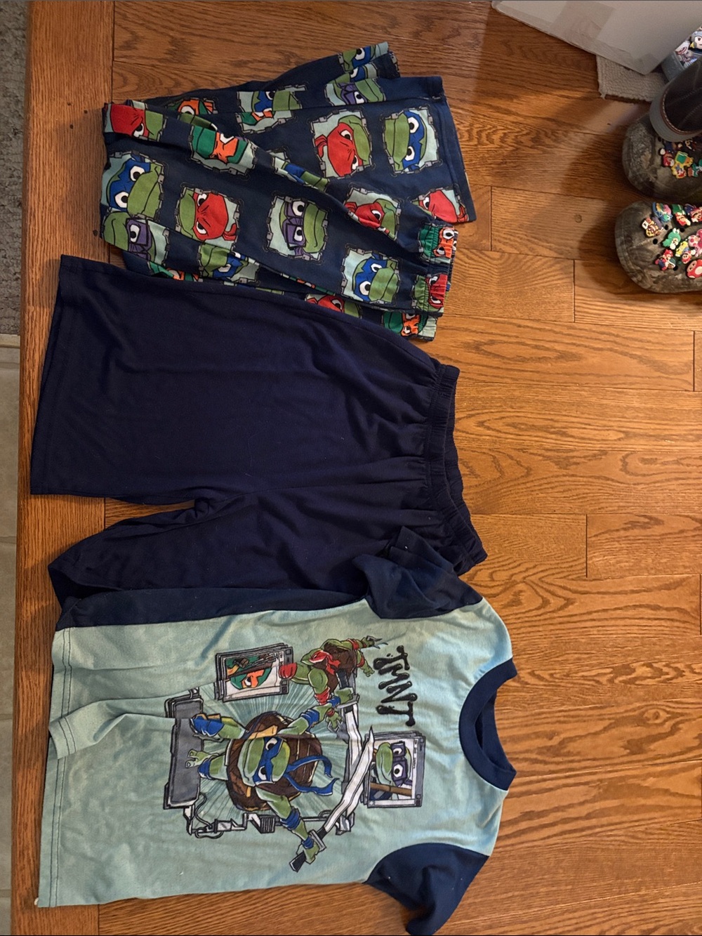 Boys' Teenage Mutant Ninja Turtles Short Sleeve Pajama Set - Navy/Green
